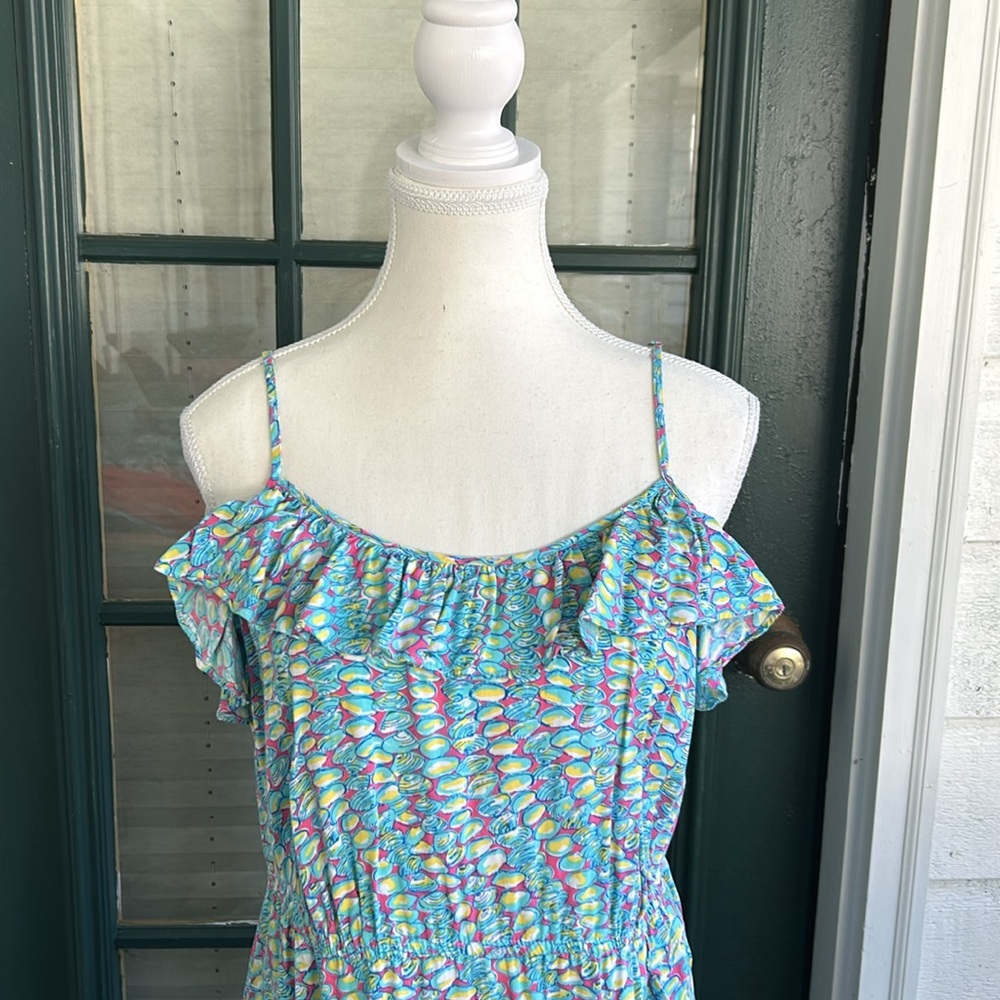 Lilly Pulitzer Kalen Clam Patterned Ruffle Dress extra Small - Picture 4 of 8
